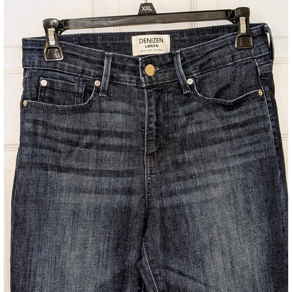 DENIZEN Levi's Mid Rise Skinny Jeans Dark Wash Denim Women's Size 26 - Picture 2 of 6